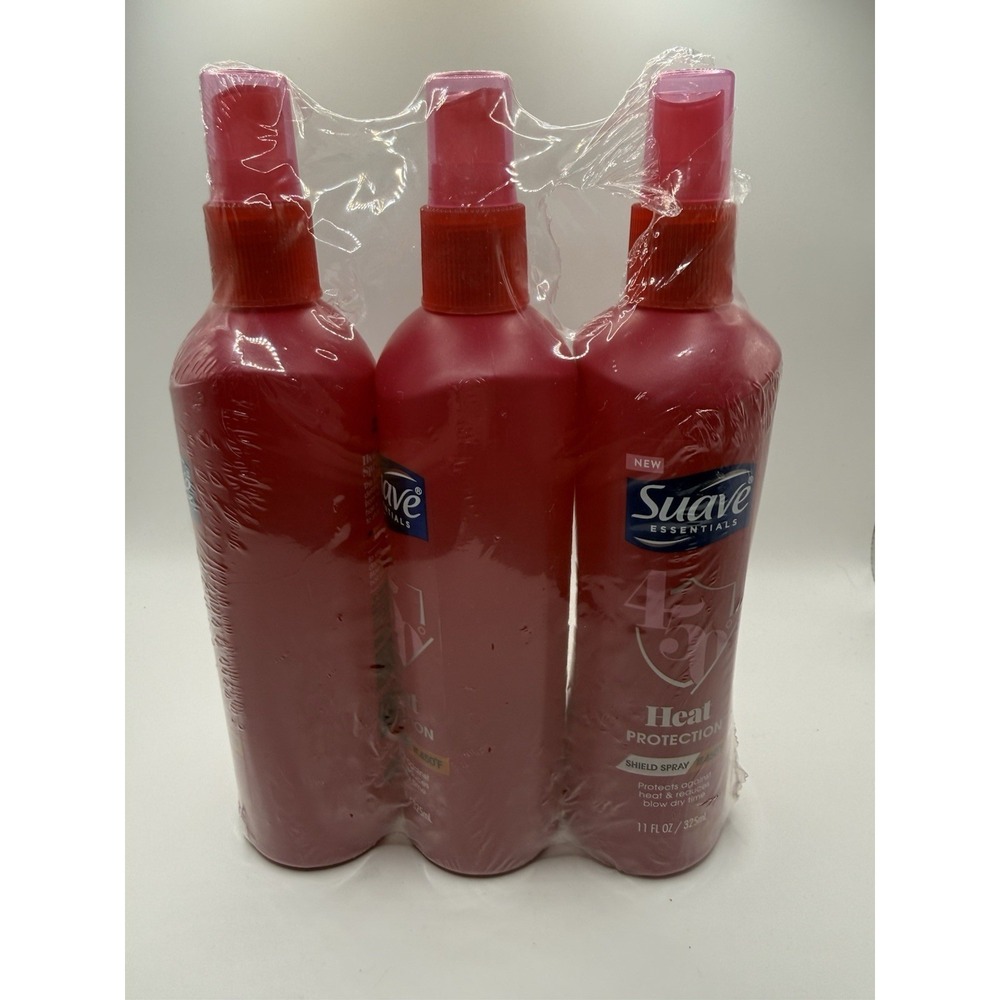 3 Suave Essentials Heat Protection Shield Spray, Detangles & Protects Up to 450°